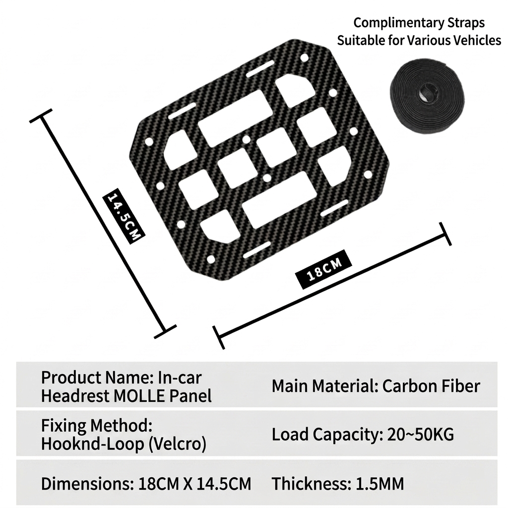Carbon Fiber storage bag hanging board L5.71"xW7.09"